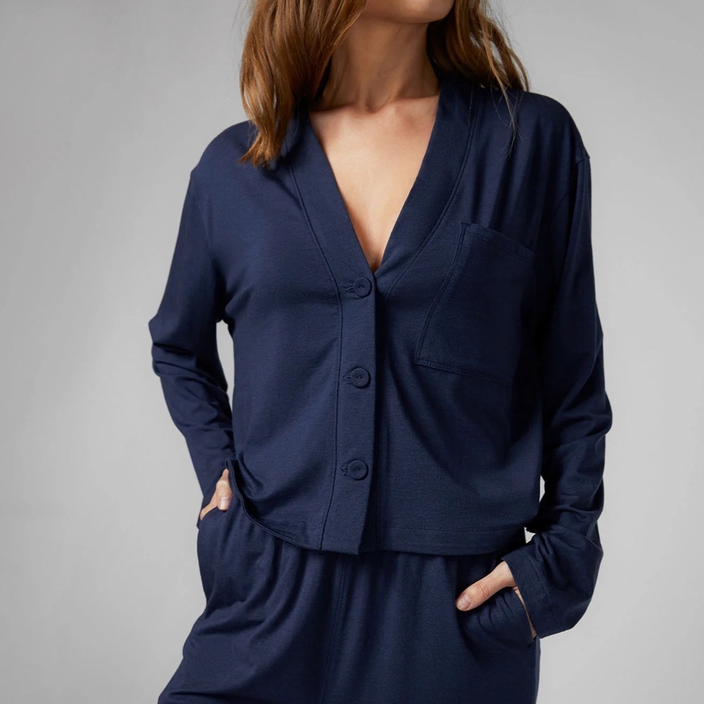 Lunya - Slumberknit™ Long Sleeve Top - Deep Blue